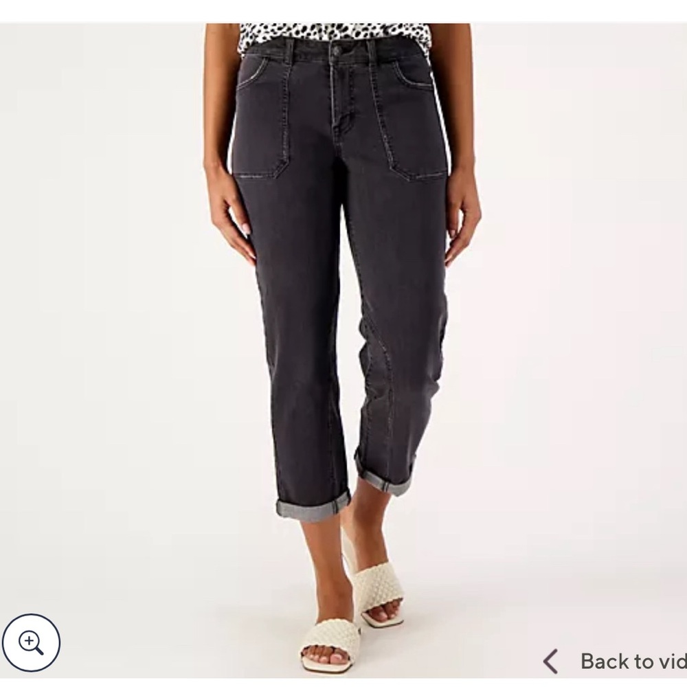 Logo by Lori Goldstein gray utility boyfriend  jeans